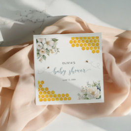 Bee Honey Roos Hip Flowers Baby shower Servet