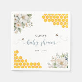 Bee Honey Roos Hip Flowers Baby shower Servet (Voorkant)