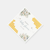 Bee Honey Roos Hip Flowers Baby shower Servet (Hoek)