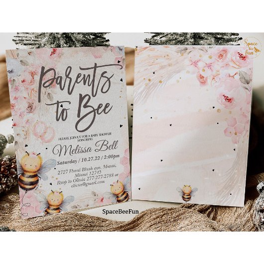 Bee Honey uitnodiging Baby shower Ouders om bij te