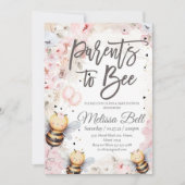 Bee Honey uitnodiging Baby shower Ouders om bij te (Voorkant)