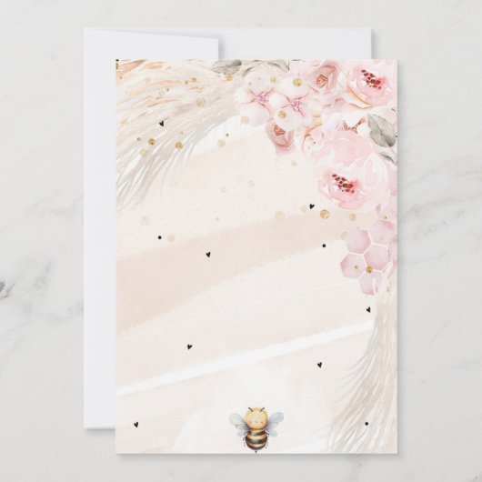 Bee Honey uitnodiging Baby shower Ouders om bij te (Achterkant)