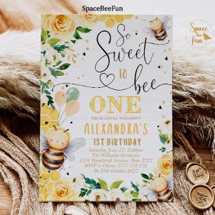 Bee Honey Verjaardagsuitnodiging So Sweet to Bee Kaart