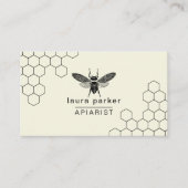 Bee Honey Verkoper Apiarist Minimal Hexagon Visitekaartje (Voorkant)