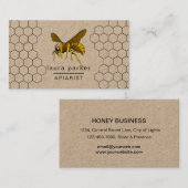 Bee Honey Verkoper Apiarist Zwarte Natuur Hexagon Visitekaartje (Voorkant / Achterkant)