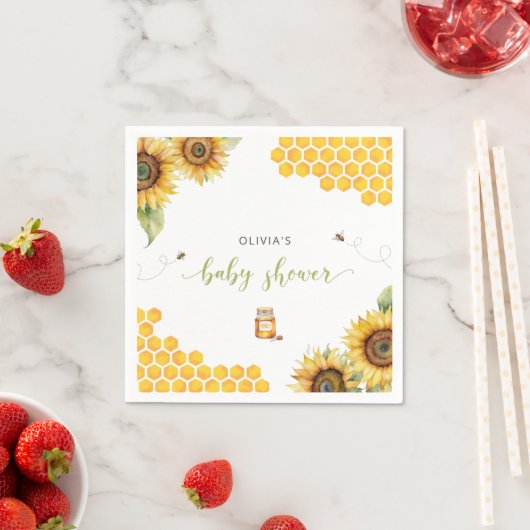 Bee Honey Zonnebloemen Baby shower Servet (Insitu)
