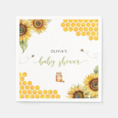 Bee Honey Zonnebloemen Baby shower Servet (Voorkant)