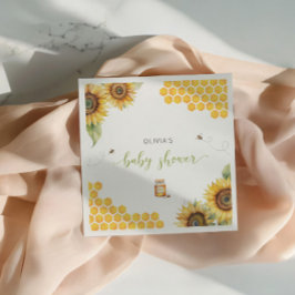 Bee Honey Zonnebloemen Baby shower Servet