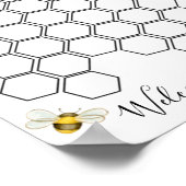 Bee Honeycomb Baby shower Guestbook Poster (Hoek)