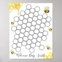 Bee Honeycomb Baby shower Guestbook