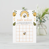 Bee Honeycomb Bumblebee Baby shower Bingogame Informatiekaartje (Staand voorkant)