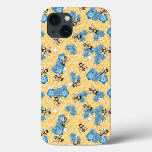 Bee Honeycomb Flowers iPhone/iPad case (Achterkant)