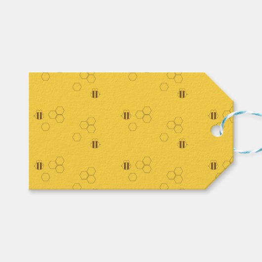 Bee Honeycomb Pattern Cadeaulabel (Voorkant (Horizontaal))