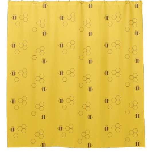 Bee Honeycomb Pattern Douchegordijn (Voorkant)