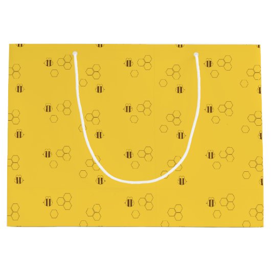 Bee Honeycomb Pattern Large Cadeautasje (Voorkant)