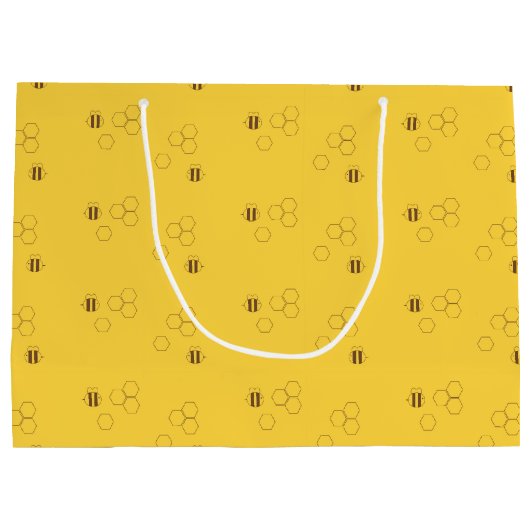 Bee Honeycomb Pattern Large Cadeautasje (Achterkant)