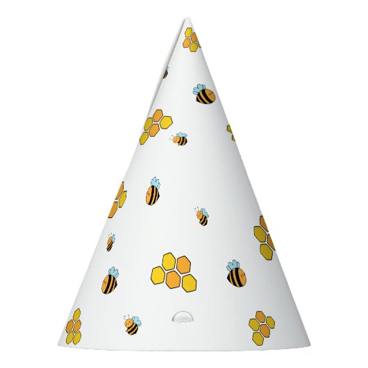 Bee Honeycomb Patterned Feesthoedjes (Links)