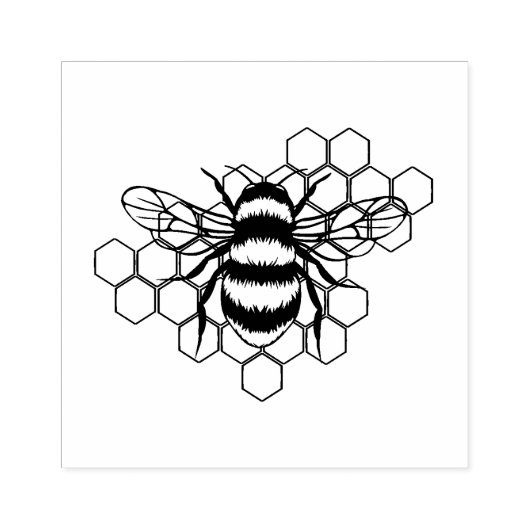 Bee Honeycomb Rubberstempel (Afrduk)