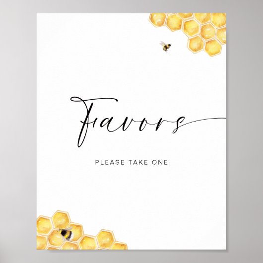 Bee Honeycomb Vrijgezellenfeest Favors Poster (Voorkant)