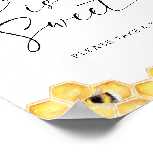 Bee Honeycomb Vrijgezellenfeest Liefde is Zoet Poster (Hoek)
