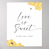 Bee Honeycomb Vrijgezellenfeest Liefde is Zoet Poster (Voorkant)