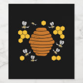 Bee Honeycomb Wijn Etiket (Enkel label)