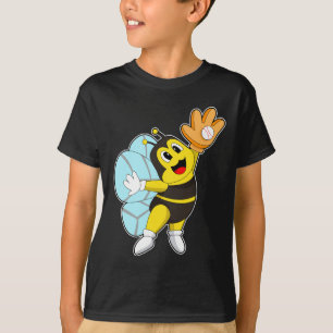 Bee honkbal handschoen t-shirt