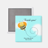 Bee Hop Bumble Bee Baby shower Favor Magnet (Voorkant / Achterkant)