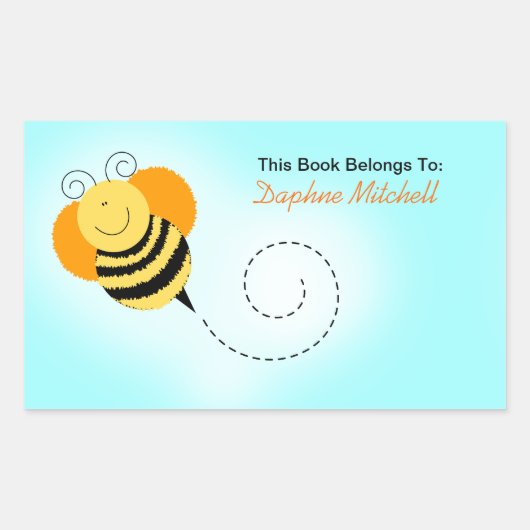 Bee Hop Bumble Bee Custom Boek Bord Sticker (Voorkant)