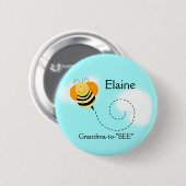 BEE HOP BUMBLE BEE NAME TAG Personalized Button (Voorkant /achterkant)
