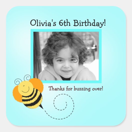 BEE HOP Foto VIERKANTE Favor Sticker (Voorkant)