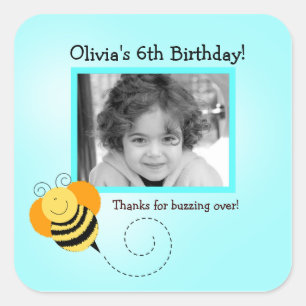 BEE HOP Foto VIERKANTE Favor Sticker
