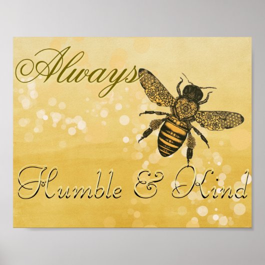 Bee Humble & Kind Poster (Voorkant)