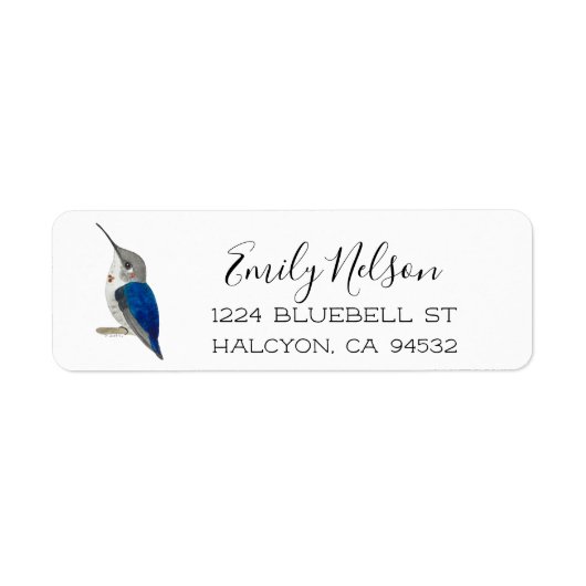 Bee Hummingbird Return Address Label (Voorkant)