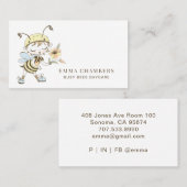 Bee Illustration Daycare Babysiting Visitekaartje (Voorkant / Achterkant)