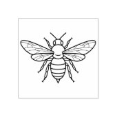 Bee in Black Lines Silhouet Rubberstempel (Afrduk)