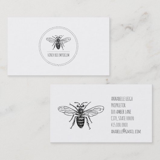 Bee In Circle-bedrijfs- en profielkaarten Visitekaartje (Voorkant / Achterkant)