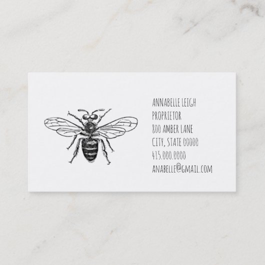 Bee In Circle-bedrijfs- en profielkaarten Visitekaartje (Achterkant)