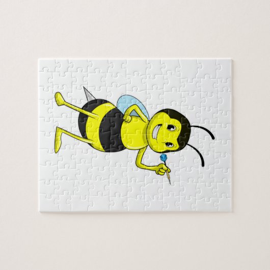 Bee in Darts met Dart Legpuzzel (Horizontaal)