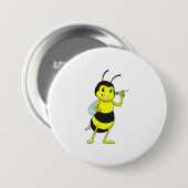 Bee in Darts met Dart Ronde Button 7,6 Cm (Voorkant /achterkant)