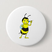 Bee in Darts met Dart Ronde Button 7,6 Cm (Voorkant)
