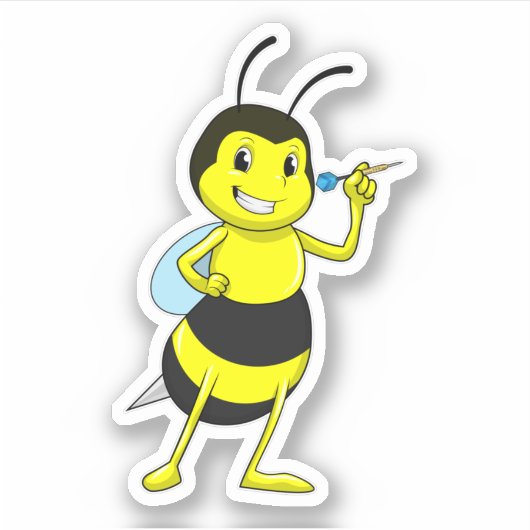 Bee in Darts met Dart Sticker (Voorkant)