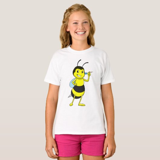 Bee in Darts met Dart T-shirt (Voorkant volledig)