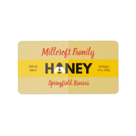 Bee in de Honey Light Honey Honey Jar Etiket