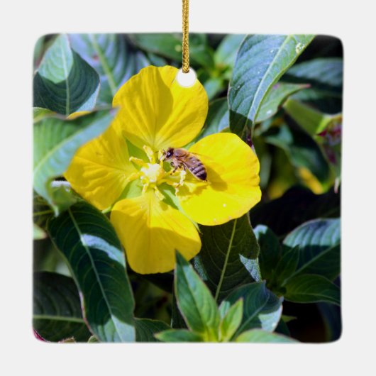 Bee-ing Productive Keramisch Ornament (Achterkant)