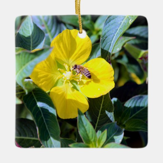 Bee-ing Productive Keramisch Ornament (Voorkant)