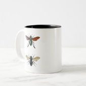 BEE INSECTS ILLUSTRATIOn Tweekleurige Koffiemok (Voorkant links)