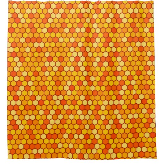 Bee-Inspired Geometric Badkamer Decor Douchegordijn (Voorkant)