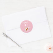 Bee je bruisende roze bruiloft bedankt ronde sticker (Envelop)
