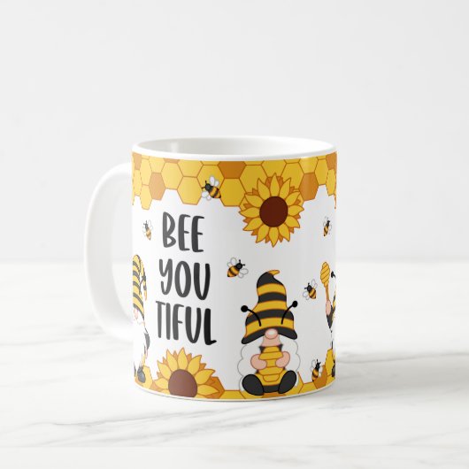 Bee je mooie Gnome bijenkooi Design Coffee Mok Cup (Voorkant links)